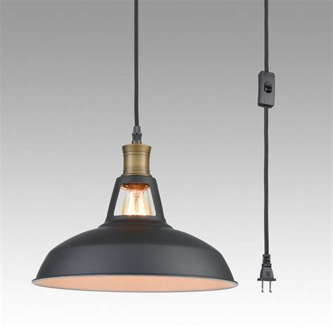 Generally, pendant lights should hang 12 to 20 inches below an 8-foot ceiling. . Hanging light with plug in cord lowes